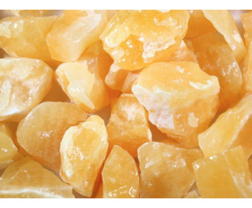 Orange calcite rough rocks - orange,